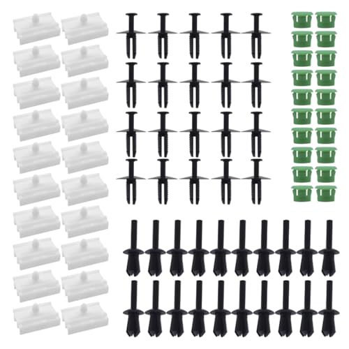 Buaak 80 Stück Seitenschweller Clips Kit Zierleisten Kompatibel,Für BMW E46 Seitenschweller Clips,Auto-Seitenschweller,Türverkleidungen Befestigungs Clips Für BMW E36 316i 318i(Schwarz,Grün,Weiß)