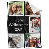 LNM Personalisierte Weihnachts Geschenke für Mama, Personalisierte Foto Decken, Personalisierte Decke mit Foto, Personalisierte Kuscheldecke, Personalisiertes Geschenke für Mama, Baby, Kind, Familie