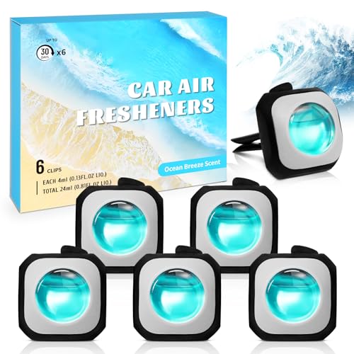 SCENTORINI Auto Duft, Auto Duft Innenraum, Auto Lufterfrischer Clips, Autoduft, Bekämpft Gerüche im Auto, Autoparfüm, 4 ml x 6 Stück, Meeres Duft