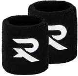 Raquex Baumwoll Armbänder - Weiches, dehnbares Baumwollmaterial. 8 cm oder 13 cm breit. Sport-Schweißbänder für Männer und Frauen 7 Farben zur Auswahl (Schwarz)