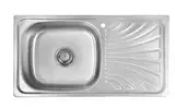 Omeere,75x40, Küchenspüle, Edelstahl 304 Materialdicke 0,8 mm,Spülbecken,Spüle, Einbauspüle,eckig 1 Becken, Kleine Küche (Ablagefläche rechts)