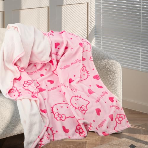 Kinder Kuscheldecke, Cartoon Decke, Weiche Flauschige Plüsch Decke, Decke Nickerchen, Decke mit 3D Cartoon Druck, Kawaii kuscheldecke, Reisedecke, Wohndecke Mikrofaser, Sofadecke 100 * 150 cm, Rose