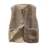 TRIGLICOLEUM die discounter Teddy Weste Damen Ärmellos Teddyfleece Jacke Fleece Winterweste Winter Warme Fleeceweste Kurz Teddyjacke Westen Damenwesten Übergangsjacke Mantel Leicht Plüschweste