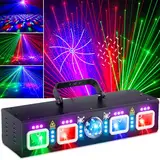 Ehaho Discolicht Partylicht, Musikgesteuert DJ Disco Licht, 3D RGB Led Partylicht, DJ Projektor Discokugel, DMX 512 Für Strobe Effekt Partylicht für KTV Familientreffen Hochzeit Geburtstag Klub