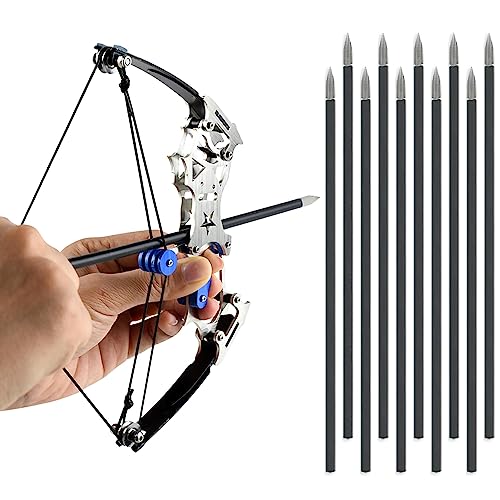 großer-Bogenschießen-Set Mini-Recurve-Bogen Mini-Jagdbogen Mini-Compoundbogen-Katapult RH/LH für Jagd-Schießübungen Bogenschießen Unterhaltungsspaß-Werkstoff Edelstahl