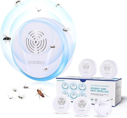 Ultraschall Schädlingsbekämpfer, Ultraschall Gegen Mäuse 6 Stück, Insektenschutzmittel Moskitoschutz Plug-In, Mückenstecker für Kakerlaken, Mäuse, Fliegen, Mücken, Spinnen,Kakerlaken,Fliegen