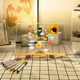 LED Notiztafel mit Farben LED Drawing Board LED Note Board LED Schreibtafel mit 7 Farben Stift mit Verstellbarem StäNder Beleuchtetes Wordpad Abwischbar Schreibtafel Memo