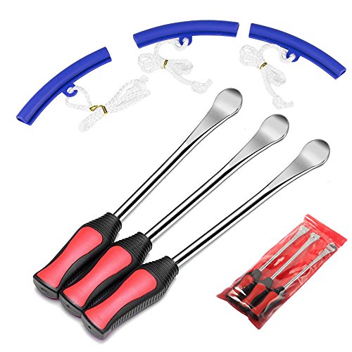 Mookis Reifen Montiereisen Tire Spoons Lever Iron Tool Kits 3pcs Reifenheber montierhebel Werkzeug 3pcs Rad Felge Protektoren Tool Kit für Motorrad Fahrrad Reifen