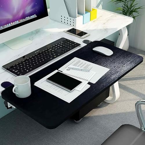 GQQDDD Ergonomisches Schreibtisch-Extender-tablett, Schreibtisch-Extender Für Tastatur, Schreibtisch-Extender-beistelltisch, Computer-tastaturständer(Size:55 * 25cm,Color:Schwarz)