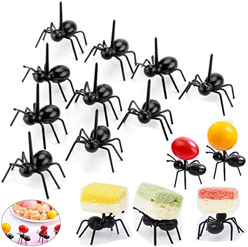 OOTSR Ameisenfutter-Picks Wiederverwendbare Obst Dessert Gabel (24 stück), Kreative Food Fork Frucht Gabel für Snack Cake Dessert mit Aufbewahrungsbox für Küche Baby Shower Hochzeit Geburtstagsfeier