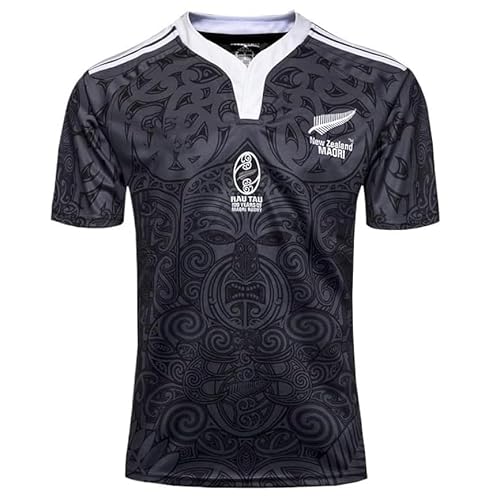 Rugby-Trikot, Rugby-T-Shirt for 100. Jahrestag der neuseeländischen Maori, Fußballtrikot(L)