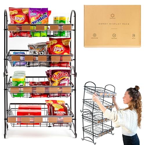 ODOXIA Regal für Süßigkeiten | Snack-Regal zum Aufstellen | Snackregal für die Theke | Display-Ständer für Süßwaren | Theken Ablage für Laden, Bar, Zuhause | Ablage für Süßes & Chips | Candy Rack