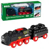 BRIO World 33884 Batterie-Dampflok mit Wassertank - Lokomotive Eisenbahn mit echtem kühlen Dampf und Wasserbehälter zum Nachfüllen - Empfohlen ab 3 Jahren, tolles