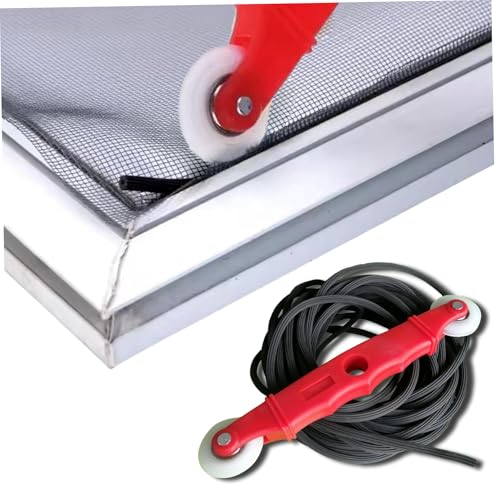 Fensterbildschirm Gummikabel, Fensterbildschirm Spline, 25 pcs 3, 3 Fuß x 5, 5 mm Gummikabel mit 1 -pc -Rollenwerkzeug, Reparaturkit