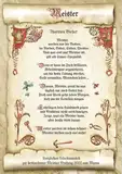 Die Staffelei Geschenk-Urkunde zur Meister-Prüfung, Zeichnung mit lustigem Gedicht Meister-Abschluss A4 Bild-Präsent zum Jubiläum, persönlich durch Wunschtext