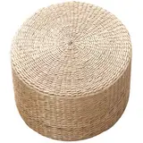 Lawnrden Round Pouf Ottomane, 16x16x12 Natürlicher geflochtener Pouf Ottomane ausgestopft, komfortable kleine Pouf -Ottoman -Fußruhe für Wohnzimmer, Schlafzimmer, Kinderzimmer, Outdoor Pouf