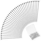 PandaHall 304 Kugelkopfstifte Aus Edelstahl 500 Stück 40 mm Schmuckherstellungsstifte 21 Gauge Biegbarer Kopfstift Für Ohrring Anhänger Armband Halsketten Schmuck DIY Handwerk Edelstahl Farbe