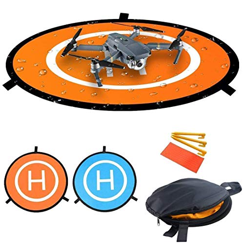 Nuofan Nylon Drones Parking Landing Pad Foldable Aircraft Launch Pad Waterproof Portable Helipad for RC Drones Helicopter, PVB Drones, DJI Mavic Pro Phantom Pro (75cm)