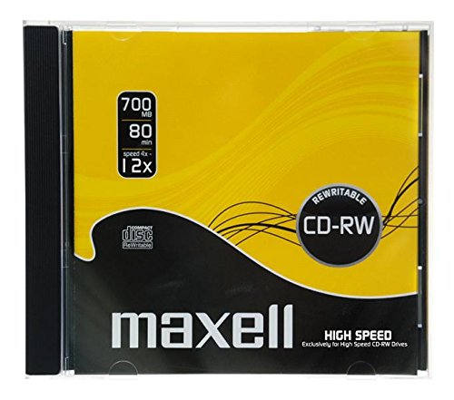 Maxell 624860 CD-RW 80 Rohlinge (4X Speed, 700MB, überschreibbar, 1er Jewelcase)