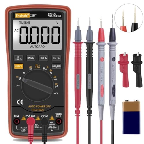 Digital Multimeter mit Automatischer Bereichswahl - hintergrundbeleuchtetem Zähler Multitestgerät Spannungsprüfer Automatisch Umschaltendes Elektronisches Messgerät