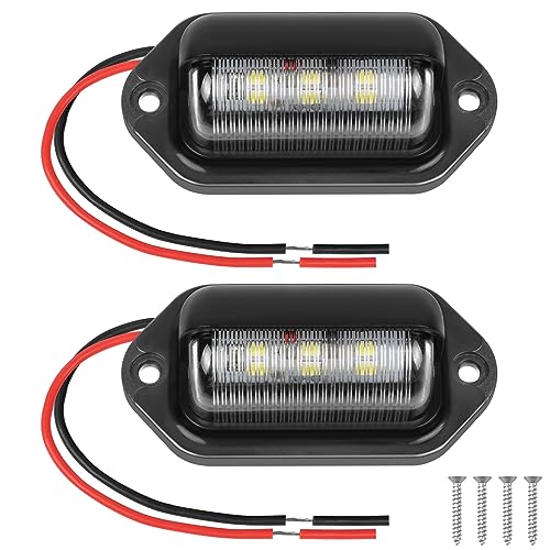 URAQT LED Kennzeichenbeleuchtung, 2 x 6500 K Kennzeichenleuchte 400Lm Heckleuchte Weiß Kennzeichen 12V Eingebauter Canbus für Wohnmobil Transporter LKW SUV Anhänger Wohnwagen