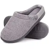 LongBay Damen Chenille Knit Hausschuhe Komfort Memory Foam Slip on Hausschuhec Grau,40-41 EU