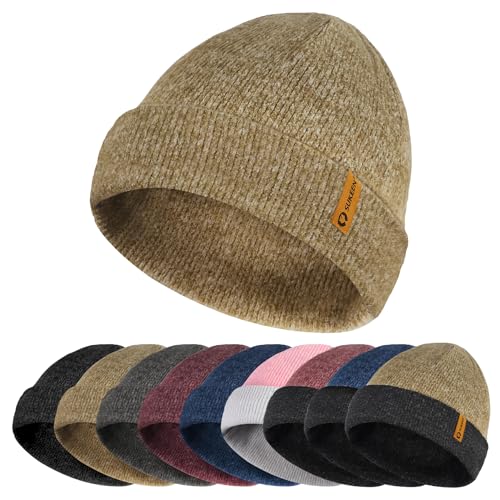 Sukeen Unisex Beanie-Mtze, Strickmütze Herren Damen, Wintermütze Strickmütze, Cuffed Hats Weich & Warm, Kopfbedeckung aus Jersey Baumwolle mit Elasthan-Anteil, Einheitsgröße