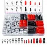 140 Stück Rohrkabelschuhe, 25mm² 16mm² 10mm² 6mm² Kabelschuhe Set für Kfz Batteriekabel Set, SC70 Rohrkabelschuhe Set und 70 Hülse, Rohrkabelschuh Sortiment, Kabelschuh für Auto Motorräder Boote
