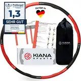 KIANA SPORTS® Hula Hoop Reifen Erwachsene inkl. Tasche und Übungsplan [1,2 kg] - Stabiler Hoola Hoop aus Deutscher Entwicklung - Hullahub Reifen zum Abnehmen - Gymnastikreifen im Wellendesign