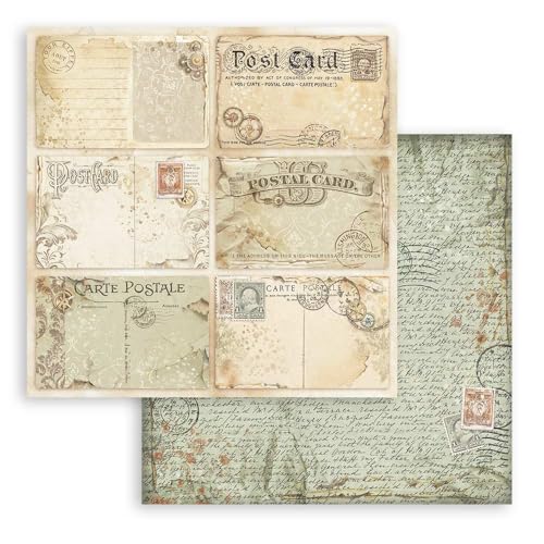 Stamperia - Scrapbook Sheet for Scrapbooking, Albums, Cards, Bullet Journalling and More, Acid Free, Double-Sided, Perfect for Hobbies, Crafts, and Gifting (Alterego, Postcard) (30.5 x 30.5cm)