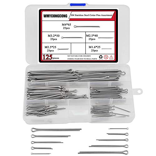 WMYCONGCONG 125 PCS Splintstift-Sortiment aus Edelstahl 304, kleines Splintstift-Set, Carter-Stift-Set für die Motorreparatur durch Kfz-Mechaniker