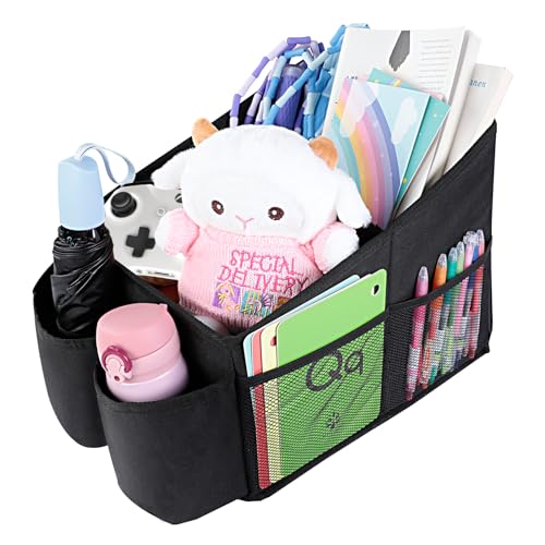 AiQInu Autositz Organizer Auto Zubehör Innenraum, Aufbewahrungsbox Kinder mit Becherhaltern und Netztaschen für Vorderen Rücksitz und den Kofferraum für Spielzeug, Bücher, Snacks, andere Utensilien