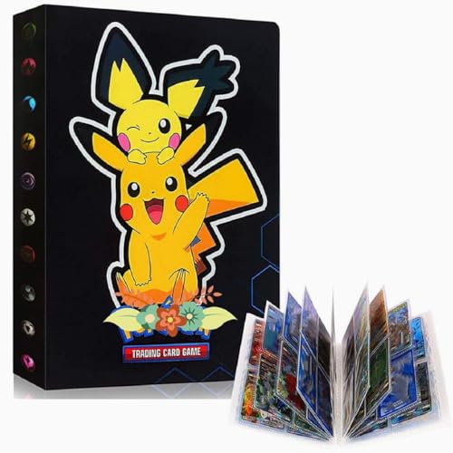 Sammelalbum für Pokemon, Sammelkarten Album, Karten Sammelalbum Hefte Ordner Buch, Tragetasche mit 30 Seiten, 240 Karten Kapazität