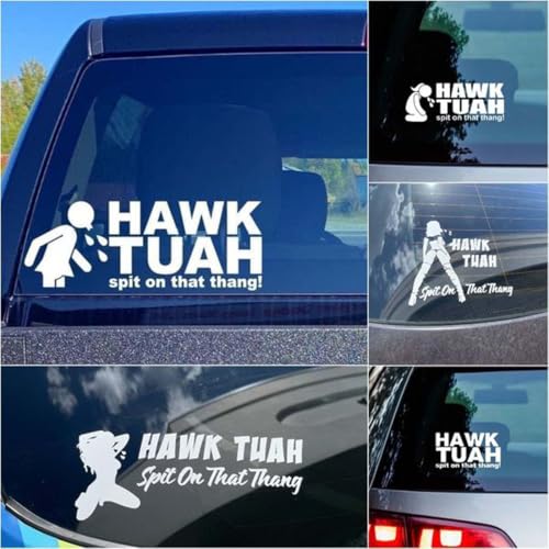 5 Stück Hawk Tuah Sticker | Spit on That Thang Car, Hawk Tuah Spit on That Thang Aufkleber, Hawk Tuah Sticker, Hawk Tuah on That Thang, Wasserfester Lustige Autoaufkleber aus Vinyl für Auto