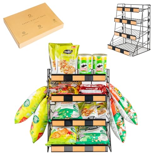 ODOXIA Regal für Süßigkeiten | Snack-Regal | Snackregal Für Die Theke | Organizer Für Süßigkeiten | Snack-Display & Chips-Regal Für Läden | Snack-Ständer Für Zuhause, Geschäfte, Büro Und Mehr