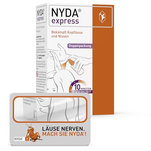 NYDA-Set | NYDA express Läusemittel 2x50 ml mit praktischer Läuselupe - schnell und effektiv gegen Kopfläuse und Nissen