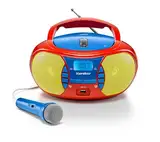 Karcher RR 5026 tragbares CD Radio - bunte Kinder-Boombox mit CD-Player, UKW Radio, USB & Mikrofon - Batterie/Netzbetrieb