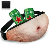 AYNKH Lustige Hüfttasche für Männer, Ehemann, Vater, Freunde, mit Kartenhalter, originelles Geschenk, realistischer Bierbauch, dreidimensionale Form, für Weihnachten, Halloween, Geburtstag, Jahrestag,