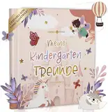 LEBENSKOMPASS Freundebuch Kindergarten Einhorn - Freundschaftsbuch mit handillustrierten Charakteren - liebevoll gestaltetes Kindergarten Freundebuch für Deine ersten Freunde