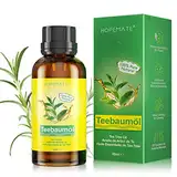 Teebaumöl 100% Reines und Naturrein, 60ML Tea Tree Oil Anti Pickel, Akne, Warzen und Andere Hautprobleme, Vegan Teebaum Ätherisches Öl für Unreine Haut, Gesicht, Kopfhaut und Haare