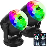 CATPOWER 2er-Pack Batteriebetrieben Discokugel Partylicht mit Fernbedienung, musikgesteuert, tragbar für draußen und drinnen, USB-Stecker, DJ Licht, Party Gadgets, Discolicht, Stroboskop-Bühnenlicht