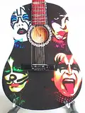 Akustische Miniatur-Gitarre mit Hommage an die Gruppe KISS