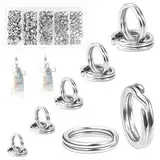 250 Pcs Angeln Spaltringe Doppel Snap Ring Angelköder Ring Edelstahl-Spaltringe Fischköder Ring Angeln Edelstahl Spaltringe für Angelzubehör Fischen Haken Köder Verbingdungsringe 5/6/7/8/9mm