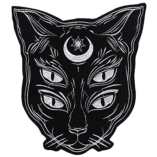 Einfach Mode Schwarze Katze Stickerei Patches Aufbügeln Aufkleber DIY für Punk Jacke Zurück Abzeichen Scrapbooking Dekoratives Nähen 1 Stück