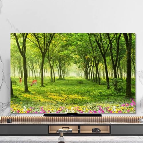 Tv-Abdeckung Für Den Innenbereich, Buntes Kunstmuster, Displayschutzfolie, Art Cover Typ Tv-staubschutz Für LCD-led-Fernseher, Flachbildschirme, Staubdichtes Tuch(Size:55IN(W130xH80CM),Color:C)