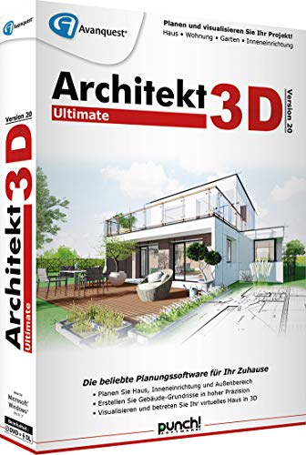 Avanquest Architekt 3D 20 (XX) Ultimate Win CD/DVD mit Lebenslange Lizenz