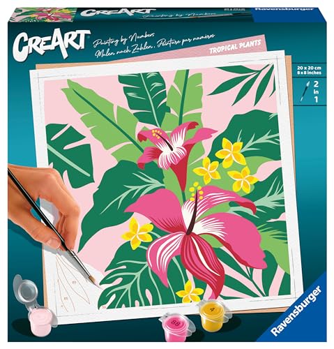 Ravensburger CreArt - Malen nach Zahlen 23728 - Tropical Plants - ab 12 Jahren