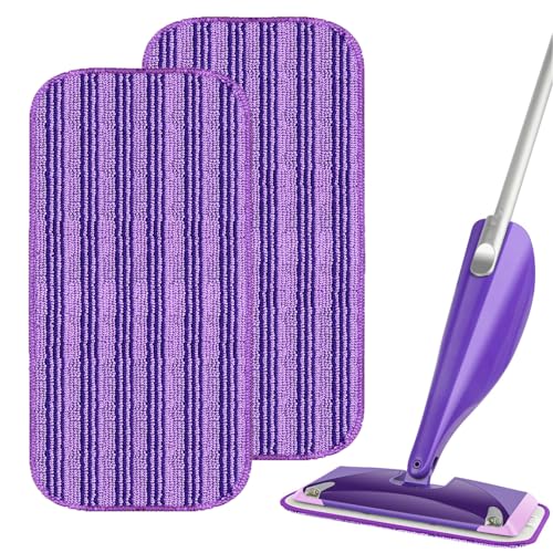 Bodentücher für Swiffer Sweeper Mop, 2 Stück Wiederverwendbar Mop Pads für Swiffer WetJet, Mop Microfaser Reinigung Pads Trockene/Feuchte, Ideal für Swiffer Bodenwischer Wet & Dry Starter
