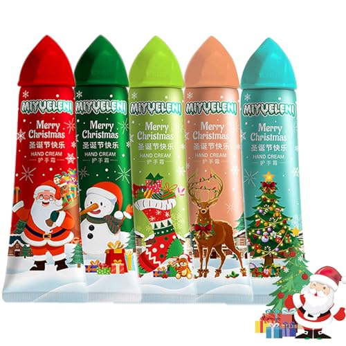 5PCS Handcreme Weihnachten Set,Hand Creams Set,Handcreme Weihnachtsgeschenke,Handcreme für sehr Trockene Rissige Hände,Hände Fuß Feuchtigkeitscreme,Geburtstagsgeschenk für Frauen/Mama Geschenk