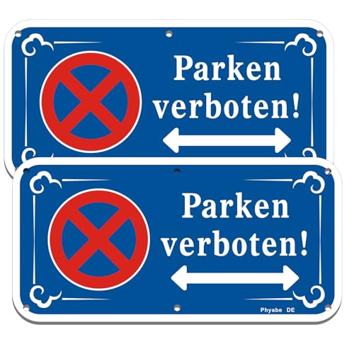 Parken Verboten Schilder 2 Stück,30x15cm Privatgrundstück Schilder,für Ihren Parkplatz, Carport, Wohnanlage,für Außen-und Innenbereich
